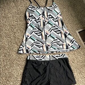 Geometric Pattern Tankini Set